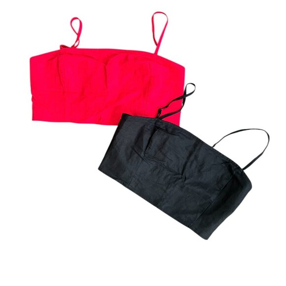 The GAP Set of 2 Linen Cotton Cropped Tube Tops US XL - Picture 2 of 6